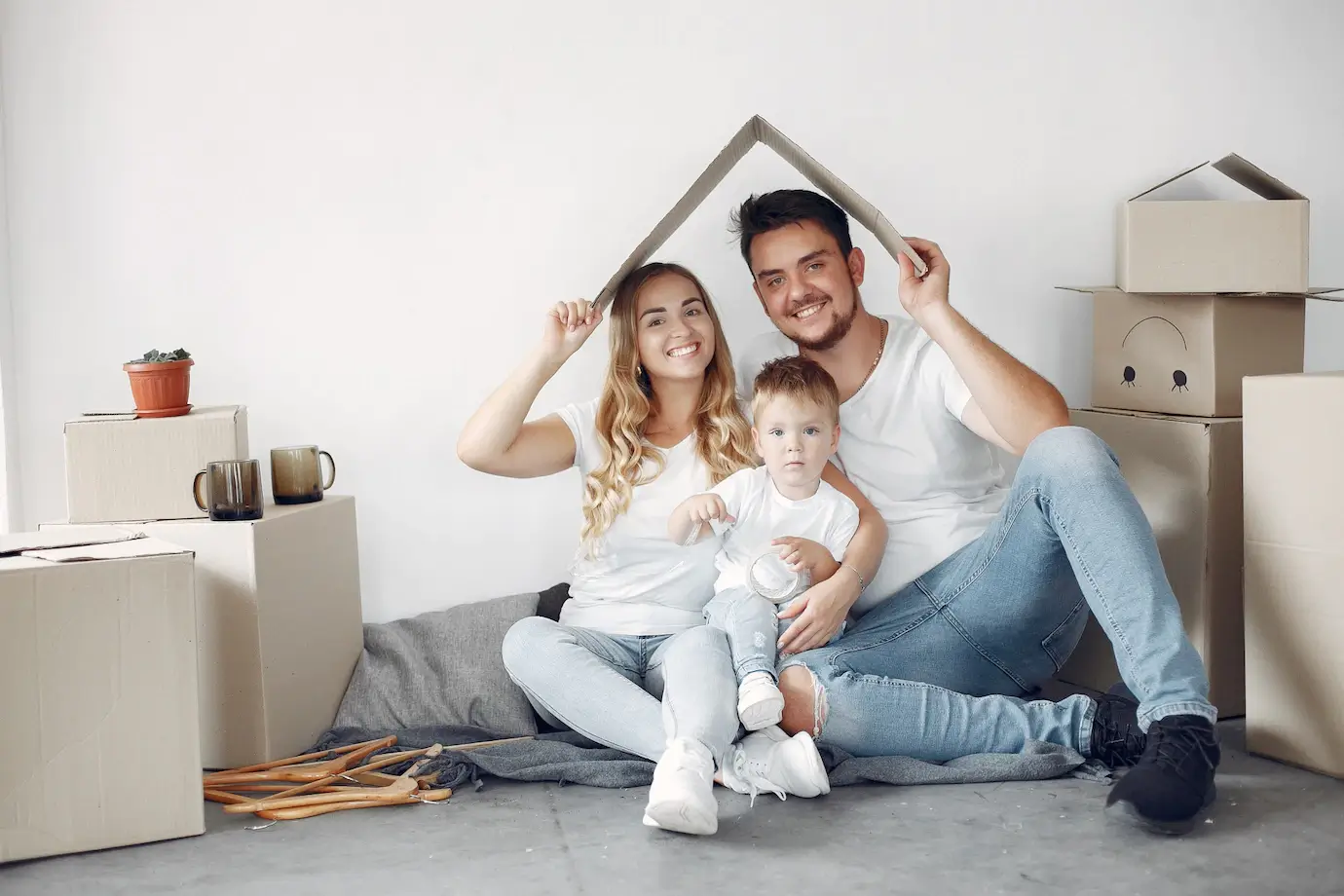 Una familia en su nuevo hogar